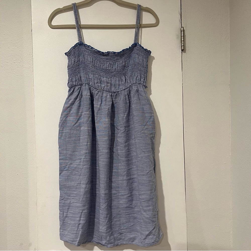 ZARA Basic Z1975 Denim Smocked Sundress Size S - No Rope Belt